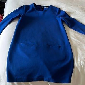 Ann Taylor, Blue Shift dress, exposed zipper, size 2